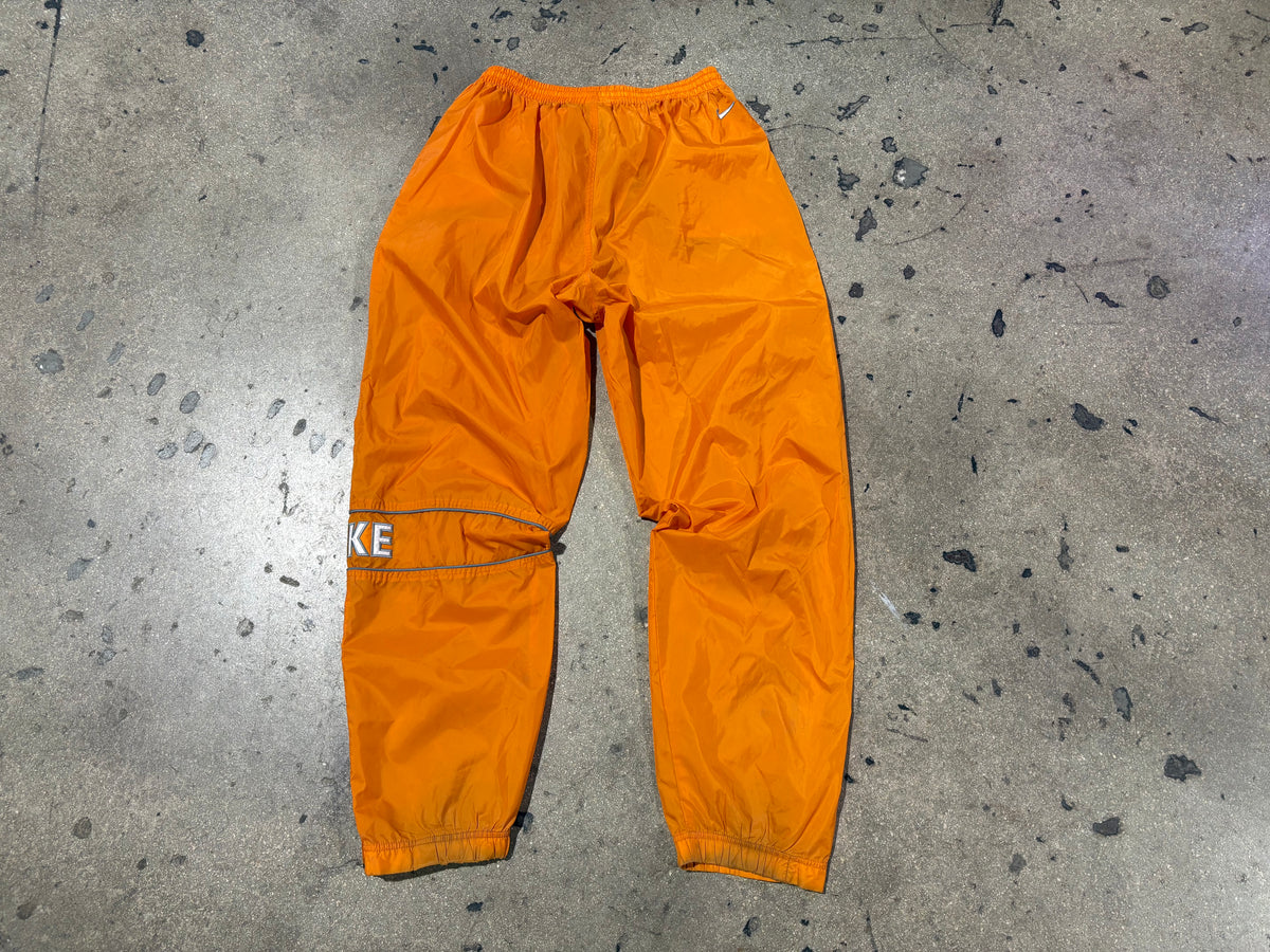 90s Nike Spell Out Track Pants - Orange Size Large