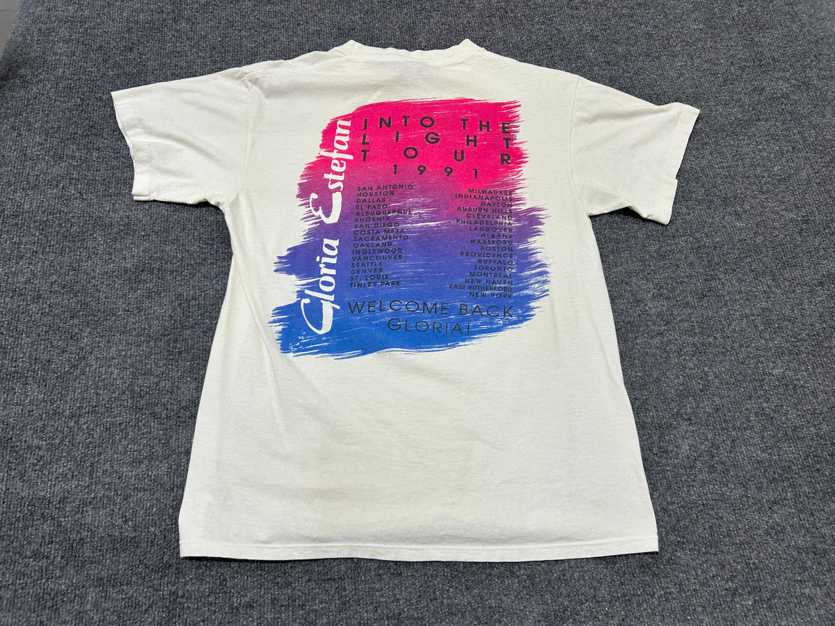 1991 Gloria Estefan Tour Tee - White size Large