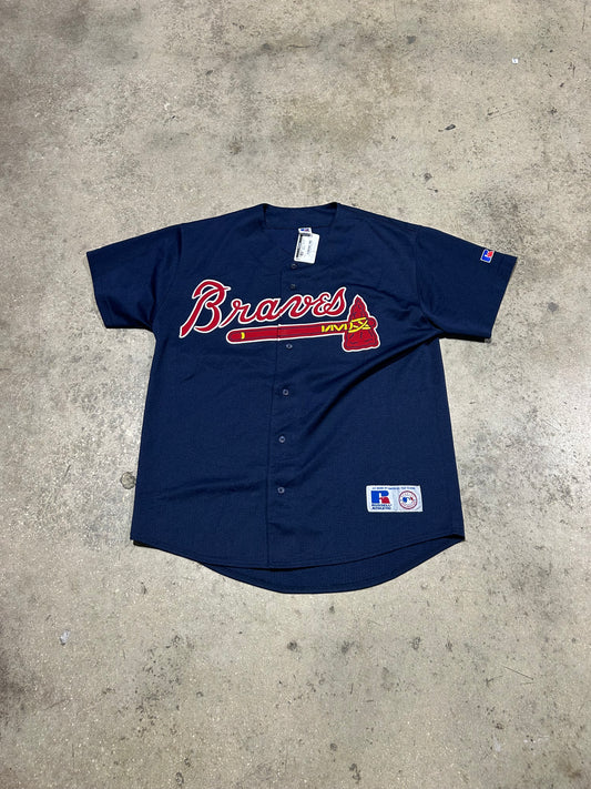 Atlanta Braves Baseball Jersey - Navy Size Medium