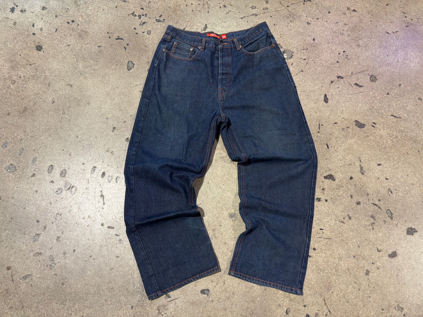 Ed Hardy Embroidered Dragon Pocket Denim Jeans - Blue Size 38 x 32