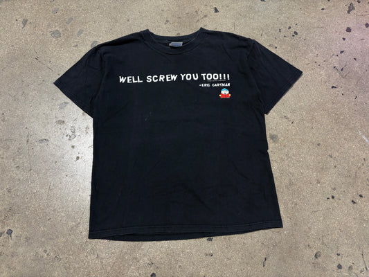 1998 South Park "Well Screw You" Tee - Black Size Large