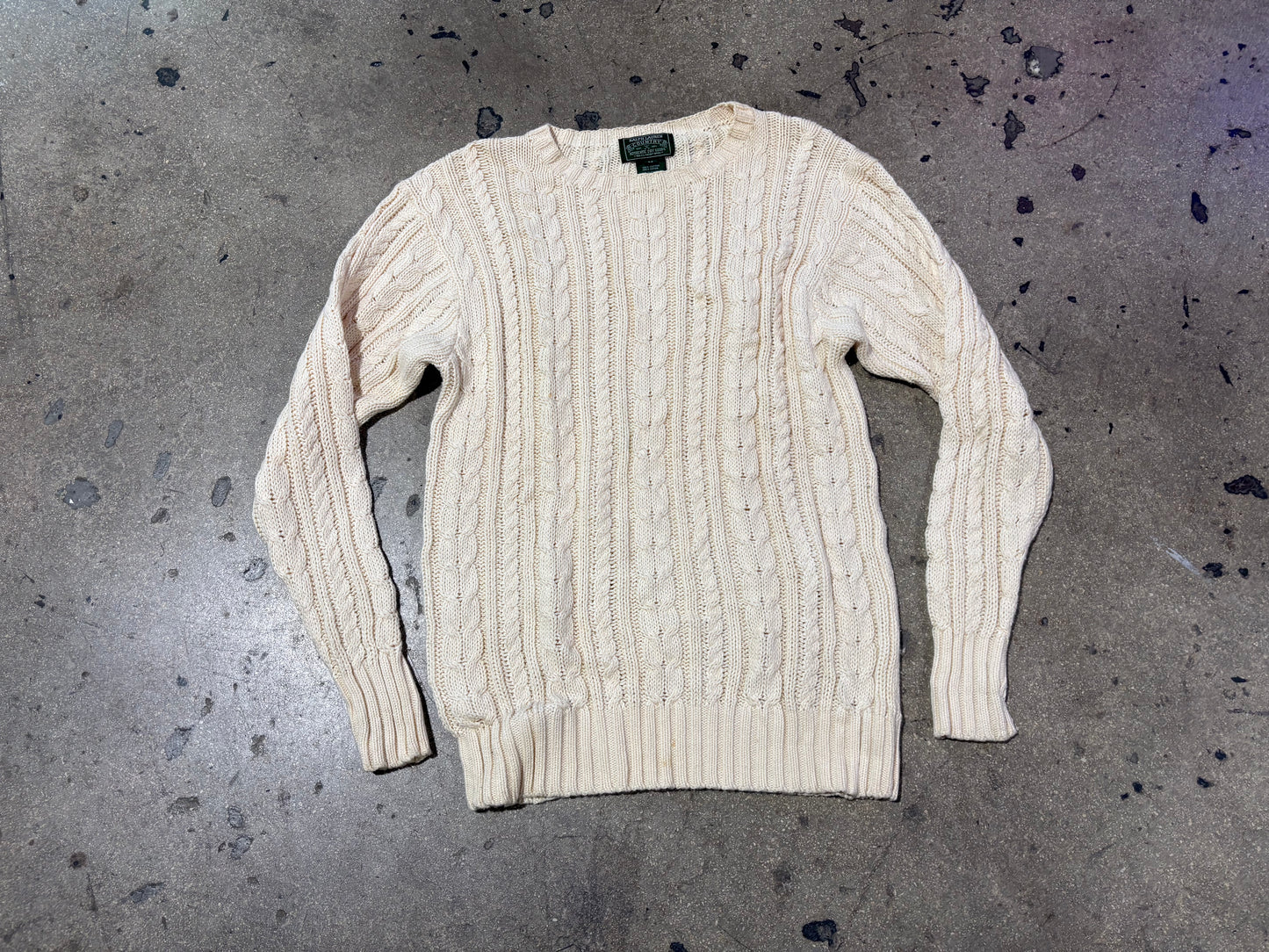 Ralph Lauren Country Cable Knit Sweater - Cream Size Medium
