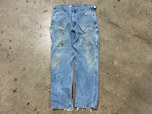 Carhartt Distressed Denim - Light Wash Size 38x34