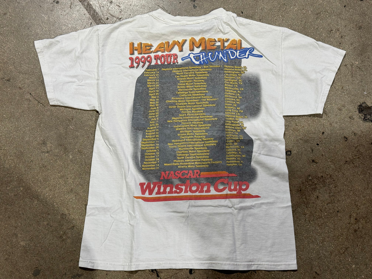 1999 Nascar Winston Cup Tour Tee - White Size Large