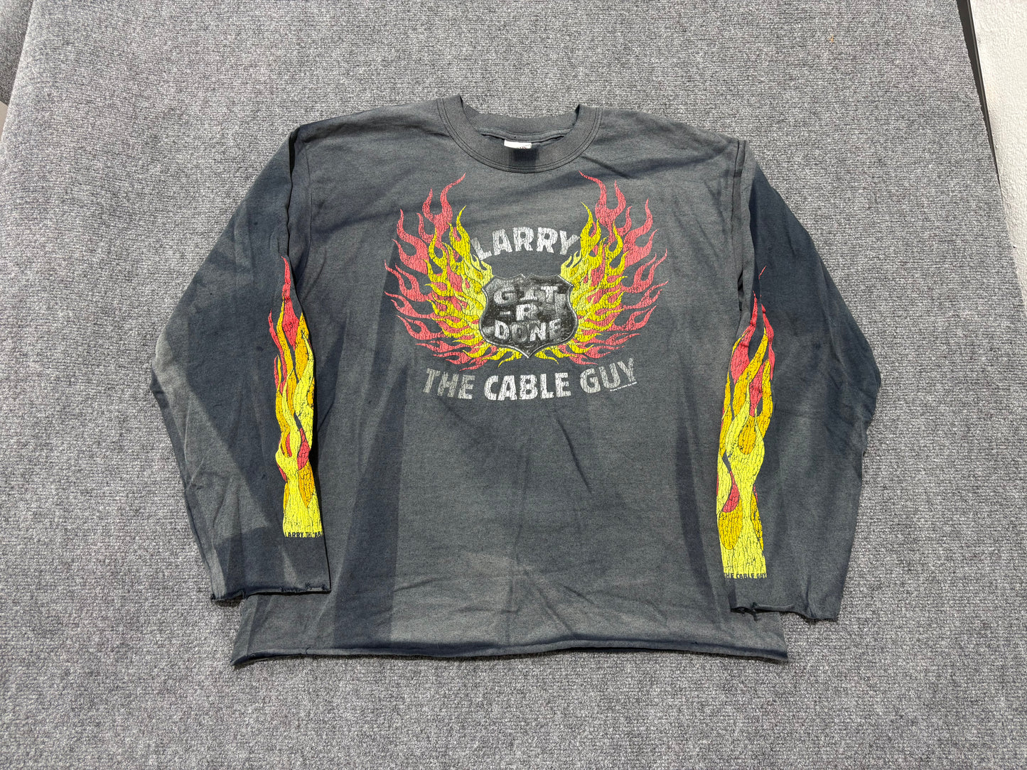 Faded 2006 Larry The Cable Guy Tee - Black Size Large