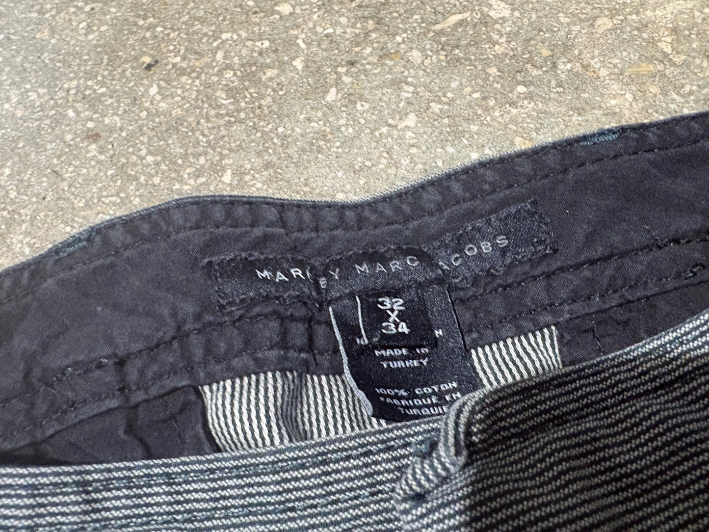 Mac Jacobs Baggy Striped Pants - Grey Size 34x34