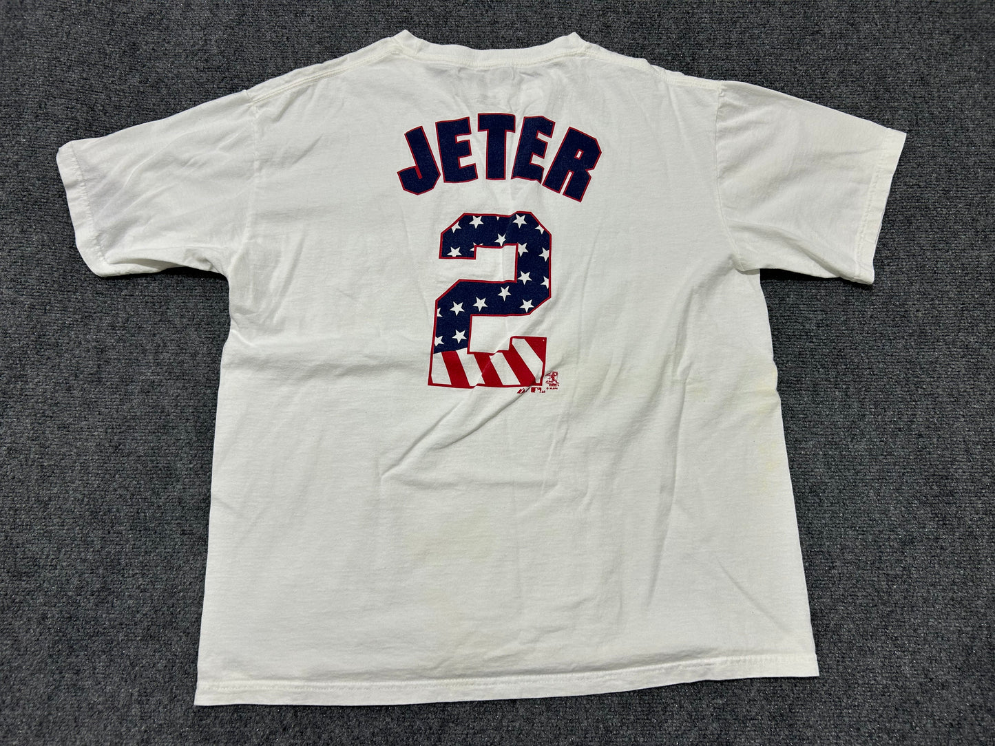 New York Yankees Derek Jeter #2 USA Tee - White Size Large