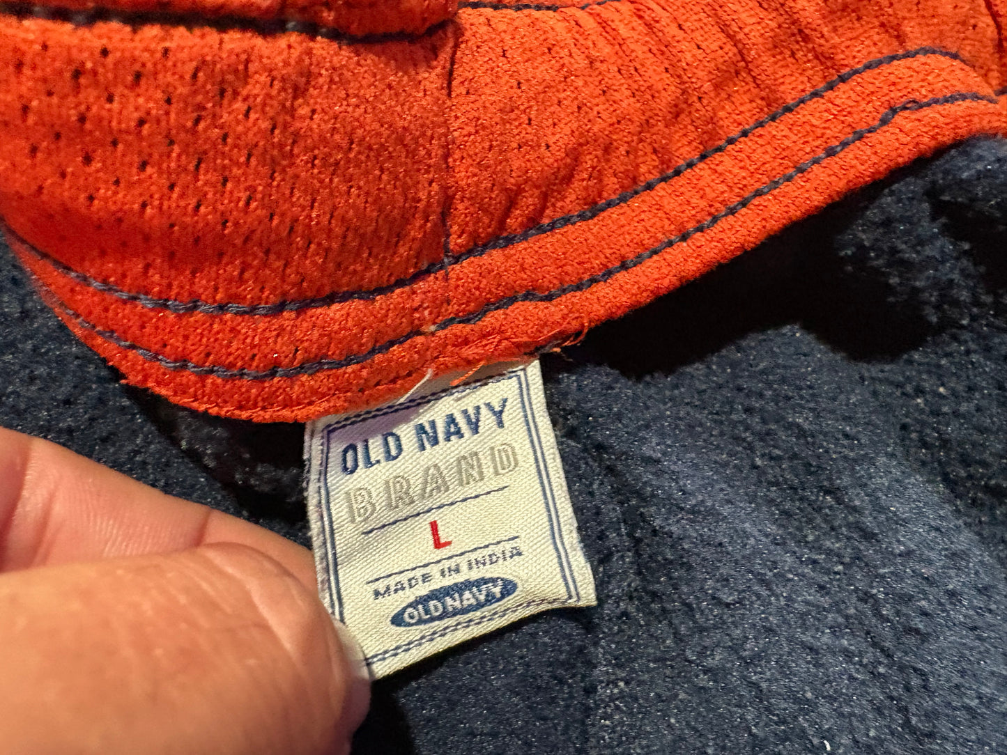 Old Navy Baggy Fleece Sweatpants - Navy /Orange Size Large