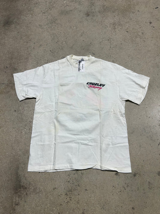 Crozley Chicks Dig Scars Racing Tee - White Size Large