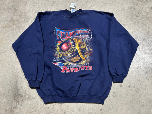 New England Patriots Super Bowl Champions Crewneck - Navy Size XL
