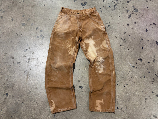 Bleached Dyed Carhartt Carpenter Pants - Khaki Size 30 x 30