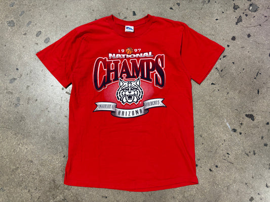 1997 Arizona National Champs Tee - Red Size Large