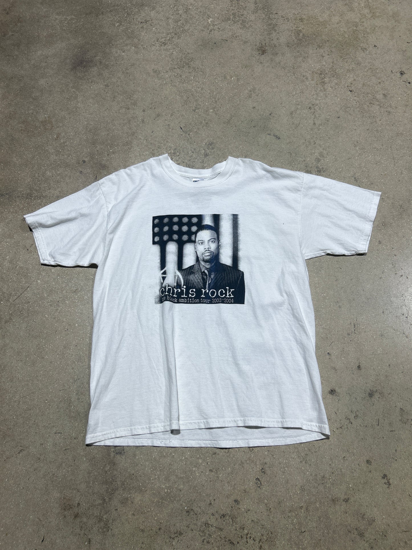 2003 Chris Rock The Black Ambition Tour Tee - White Size XL (23.5 x 30)