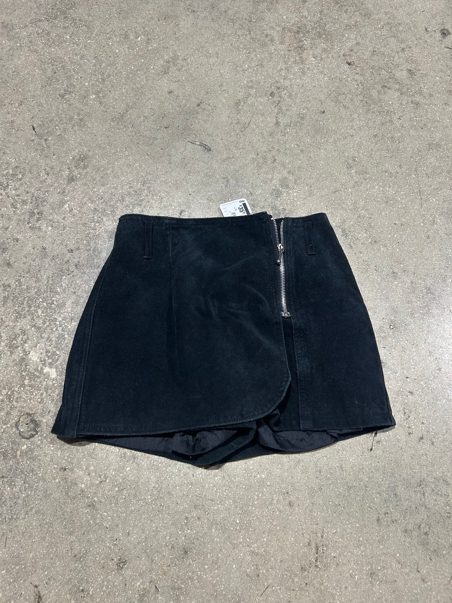 MGR Suede Zipper Skirt - Black Size XS