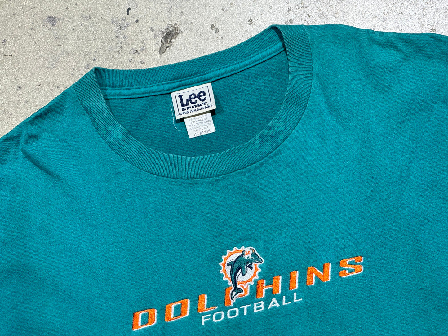 Lee Sport Miami Dolphins Embroidered Tee - Teal Size XL