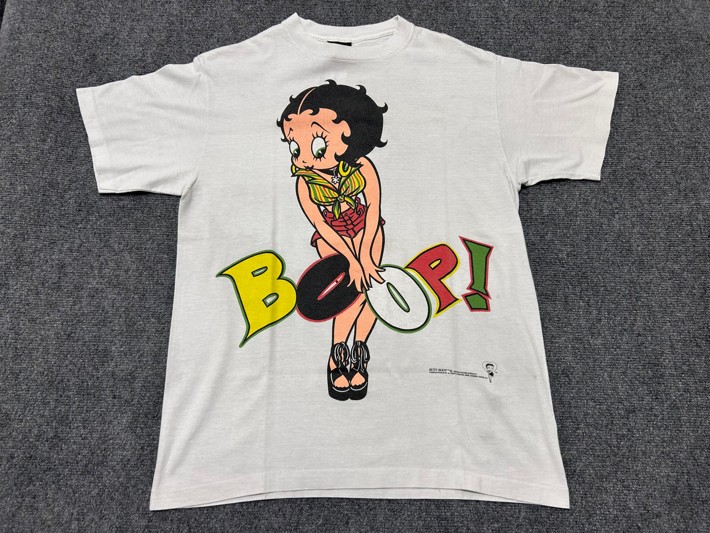 1993 Betty Boop "Boop There It Is" Tee - White Size Large