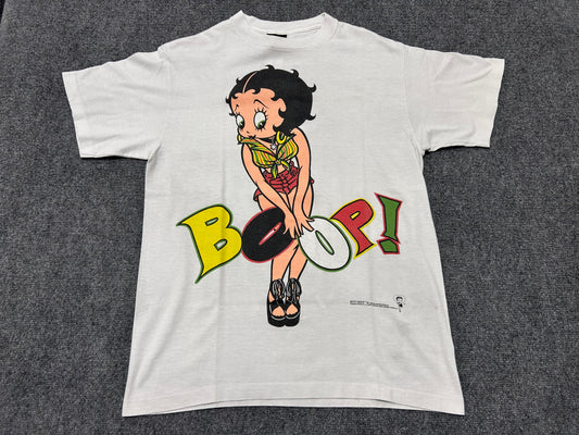 1993 Betty Boop "Boop There It Is" Tee - White Size Large