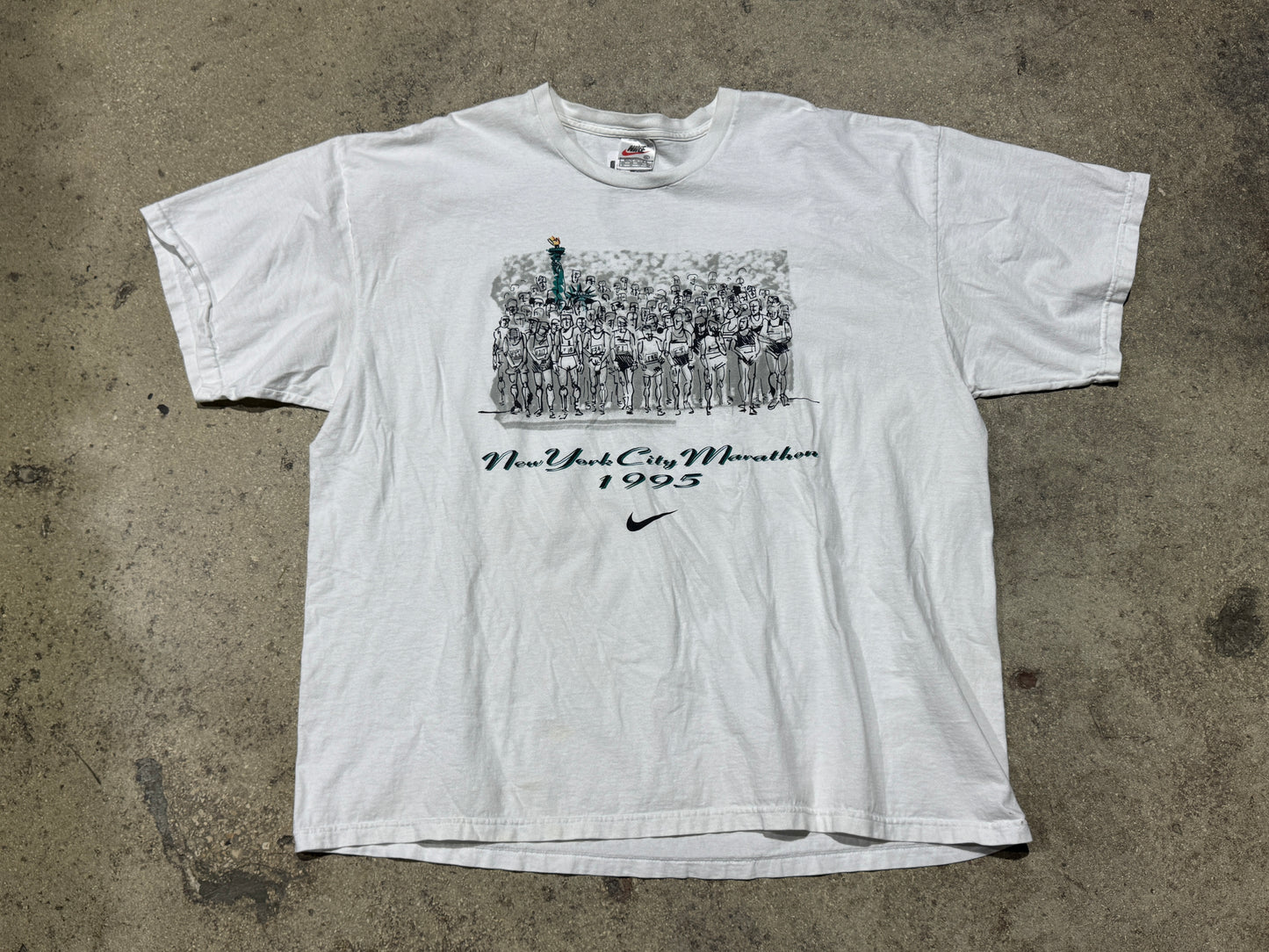 1995 Nike NYC Marathon Tee - White Size XXL