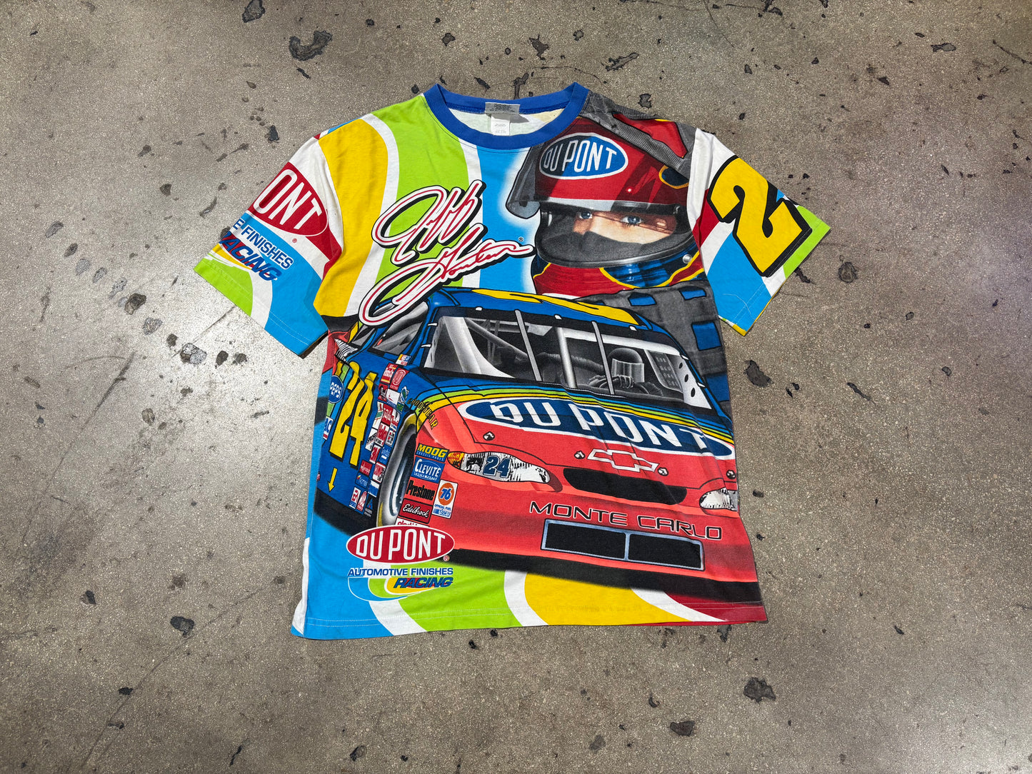 NASCAR Jeff Gordan Dupont AOP Racing Tee - Multicolor Size Large
