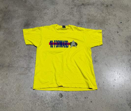 1991 Star Trek 10 Forward Tee - Yellow Size XL