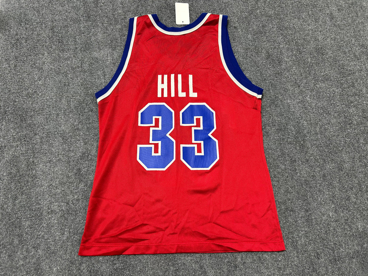 Detroit Pistons Hill #33 Basketball Jersey - Red Size Medium