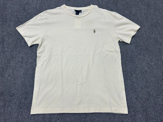 2000s Polo Ralph Lauren Single Stitch Tee - White Size Small
