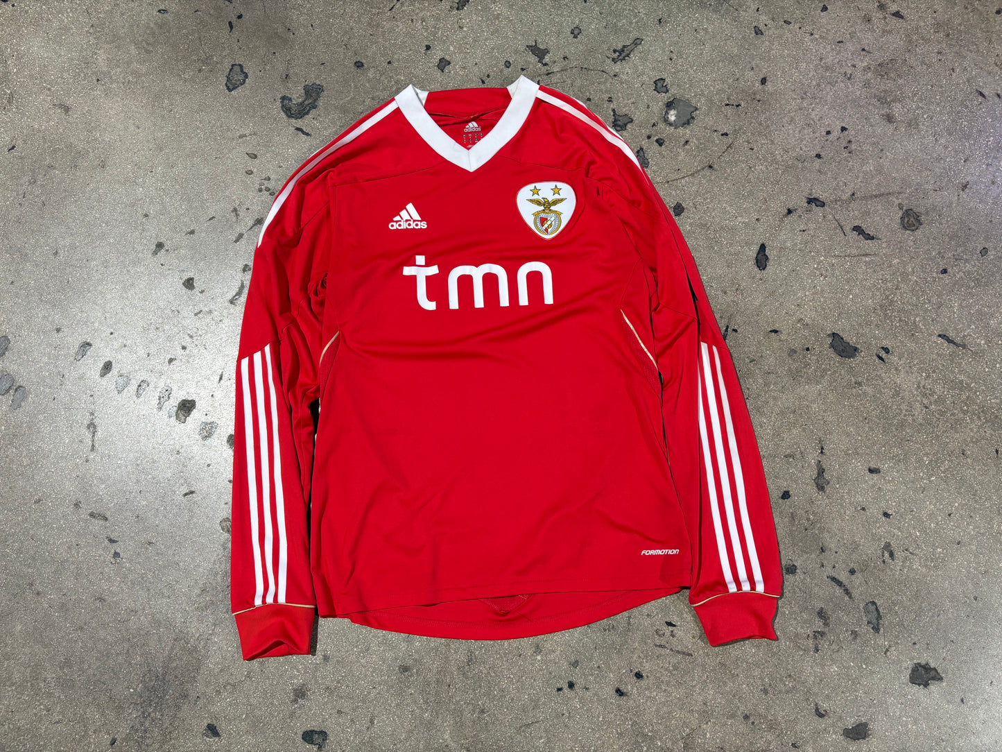Adidas Benfica Long Sleeve Soccer Jersey - Red Size Large