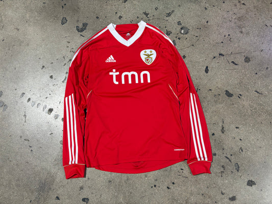 Adidas Benfica Long Sleeve Soccer Jersey - Red Size Large