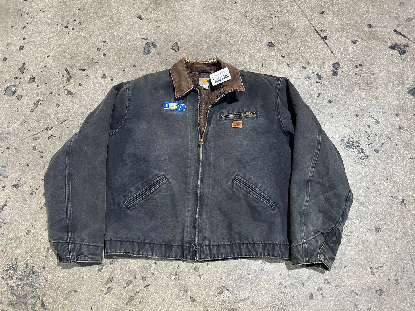 Carhartt Steelworkers Detroit Lined Jacket - Black/Brown Size XXL