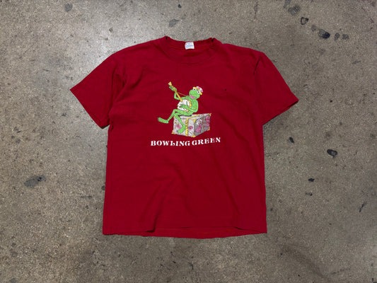 80s Kermit The Frog Bowling Green Tee - Red Size Large