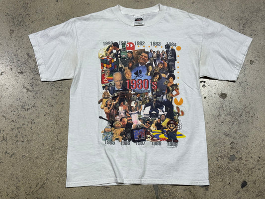 1999 80s Collage Tee - White Size Large