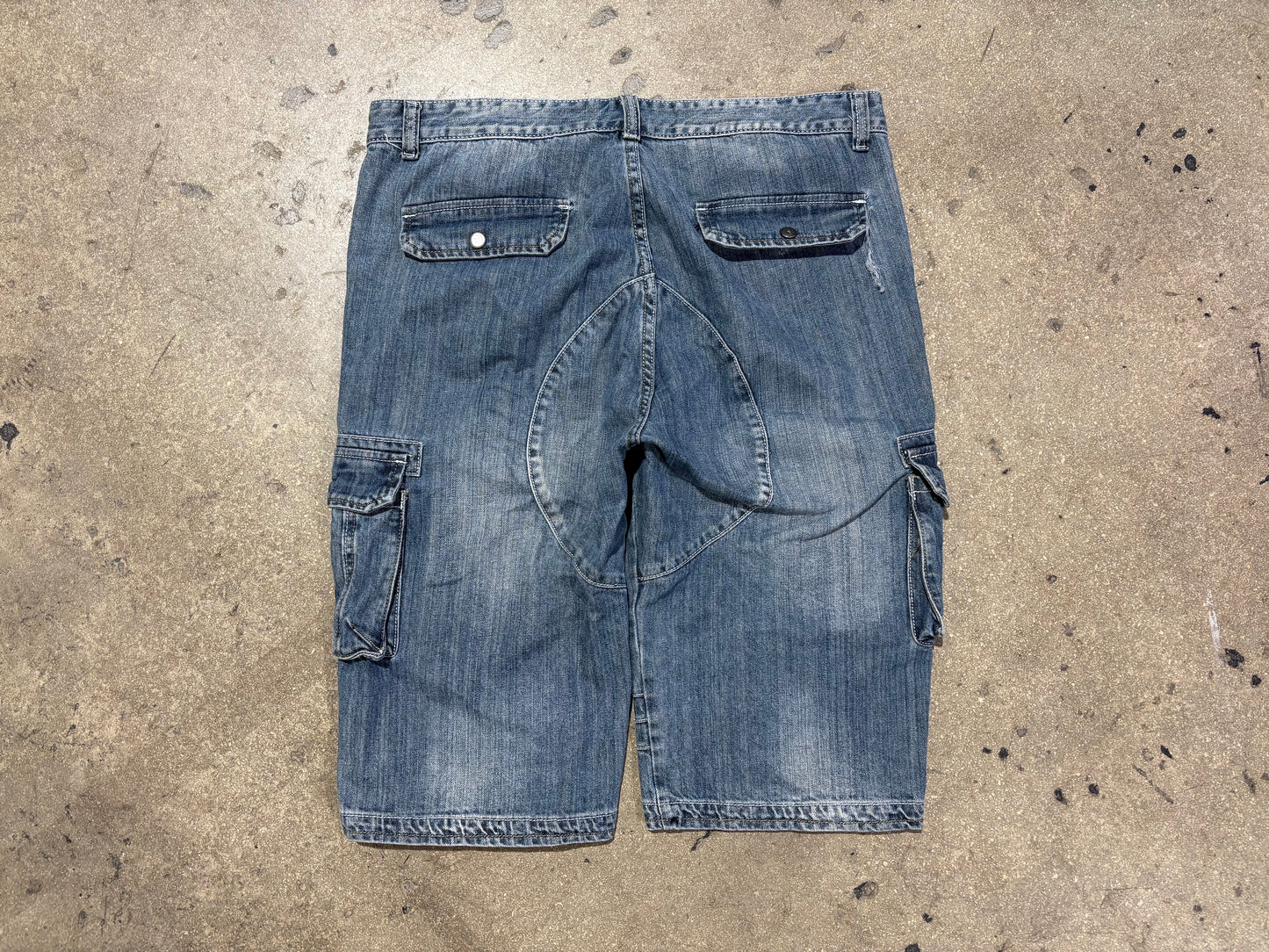 Y2K Cargo Denim Jean Shorts - Blue Size 36