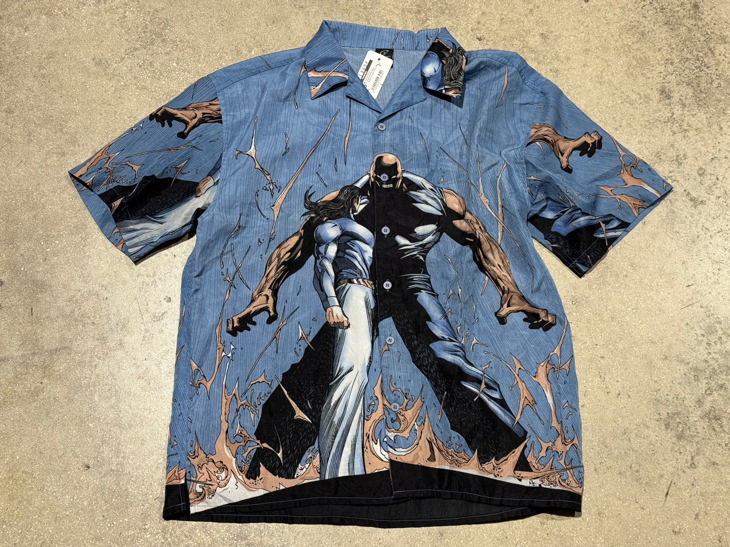 Claudio Nucci Faceoff/Battle Rayon Button Up Shirt Size Large