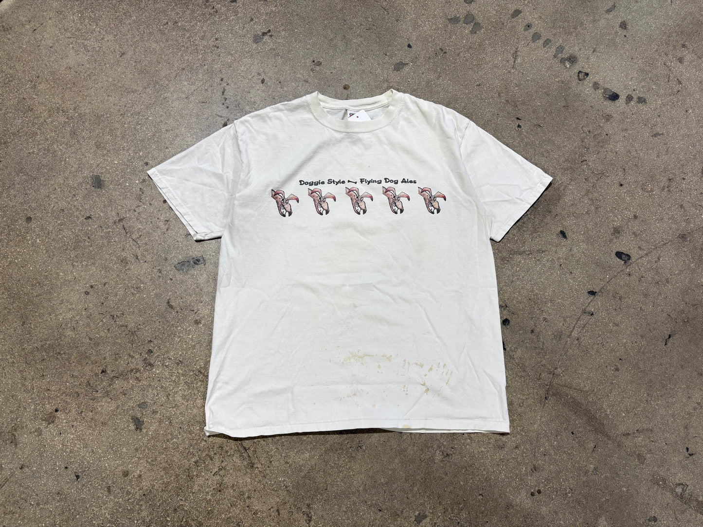 Doggie Style Ale Tee - White Size Large