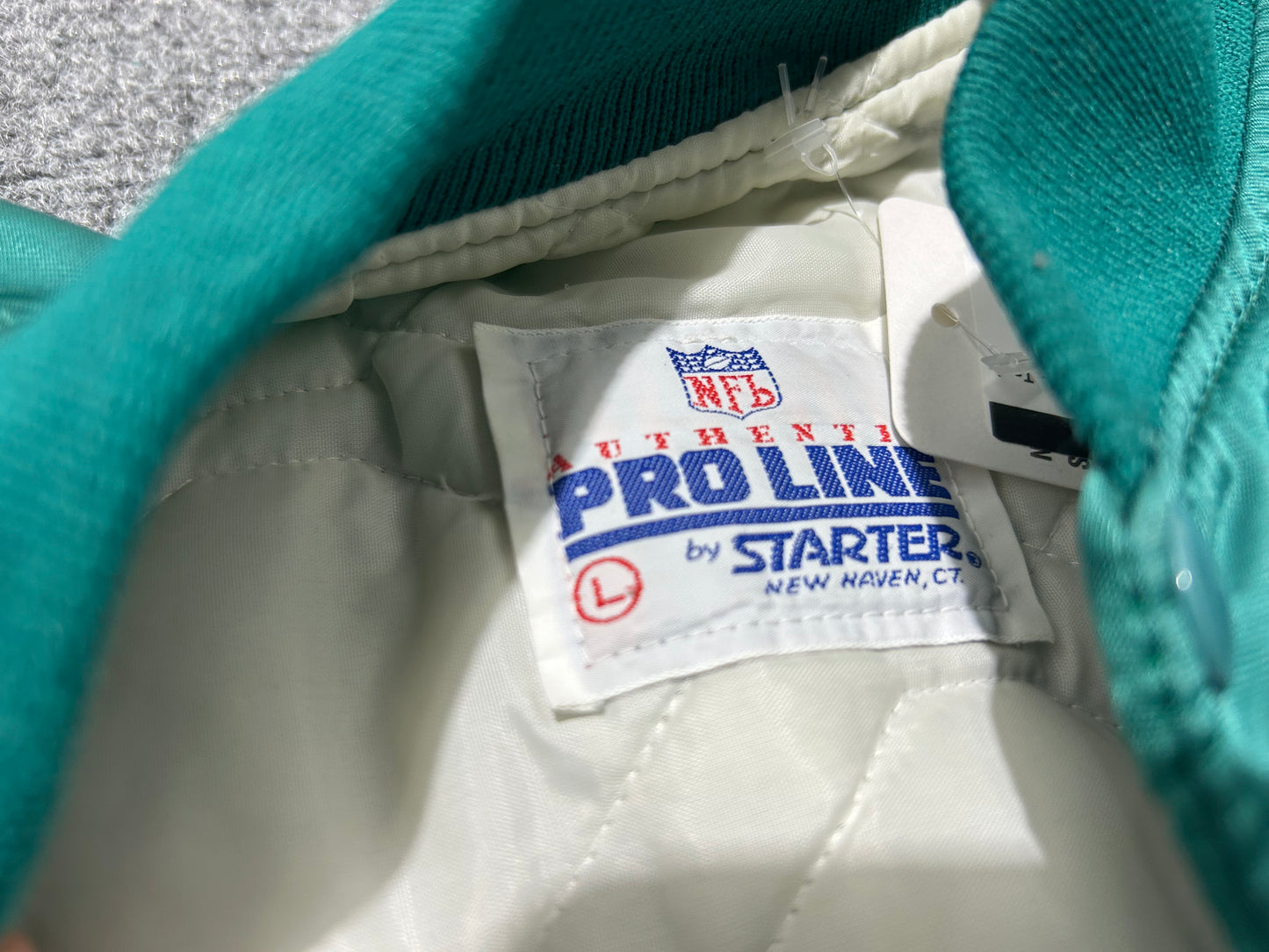 Miami Dolphins Bomber Jacket - Teal Size Large