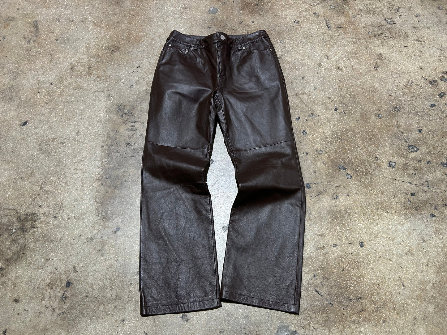 Womens Newport News Leather Pants - Brown Size 8
