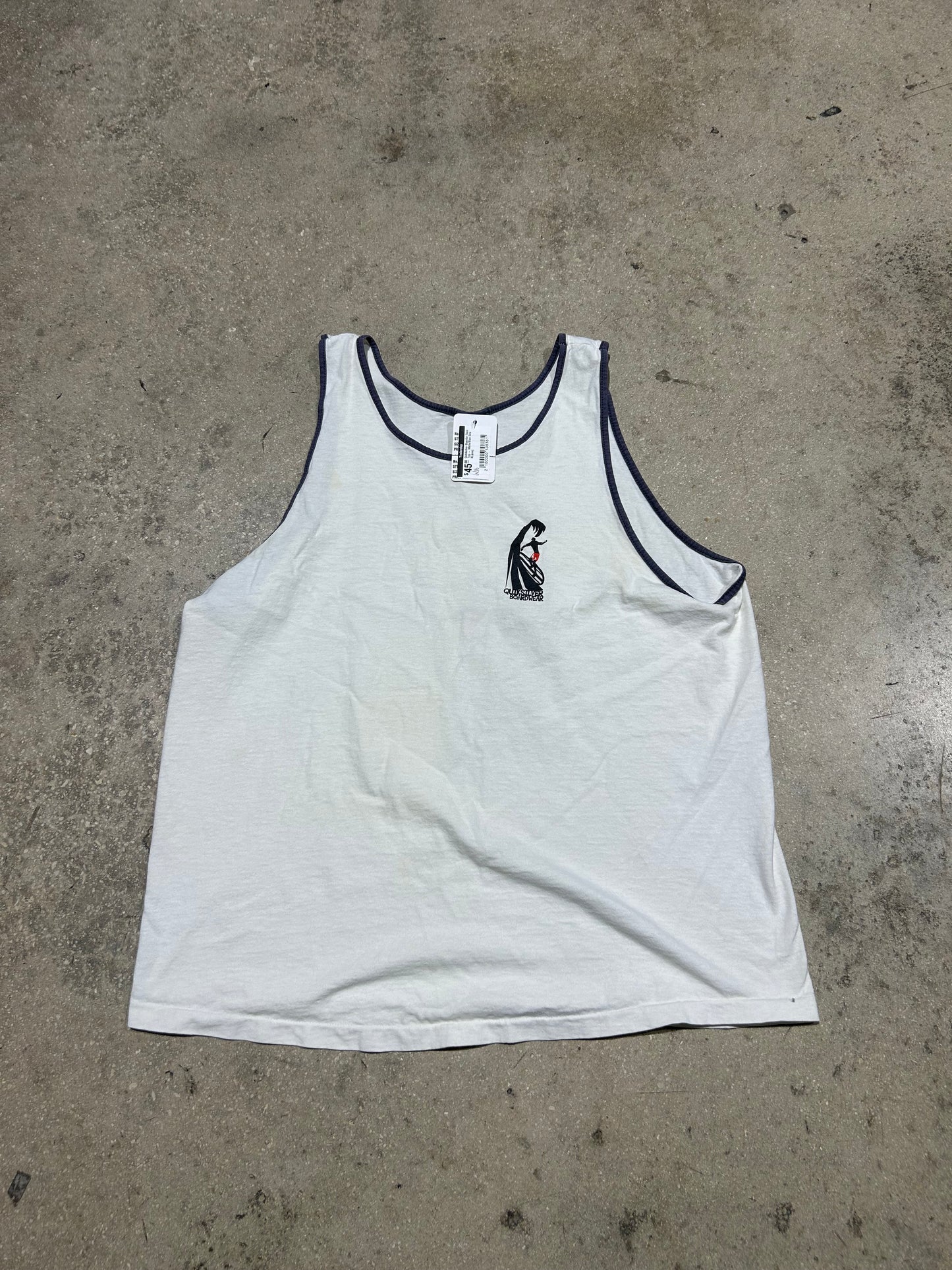 Quicksilver Boarder Tank Top - White/Blue Size XL(con)