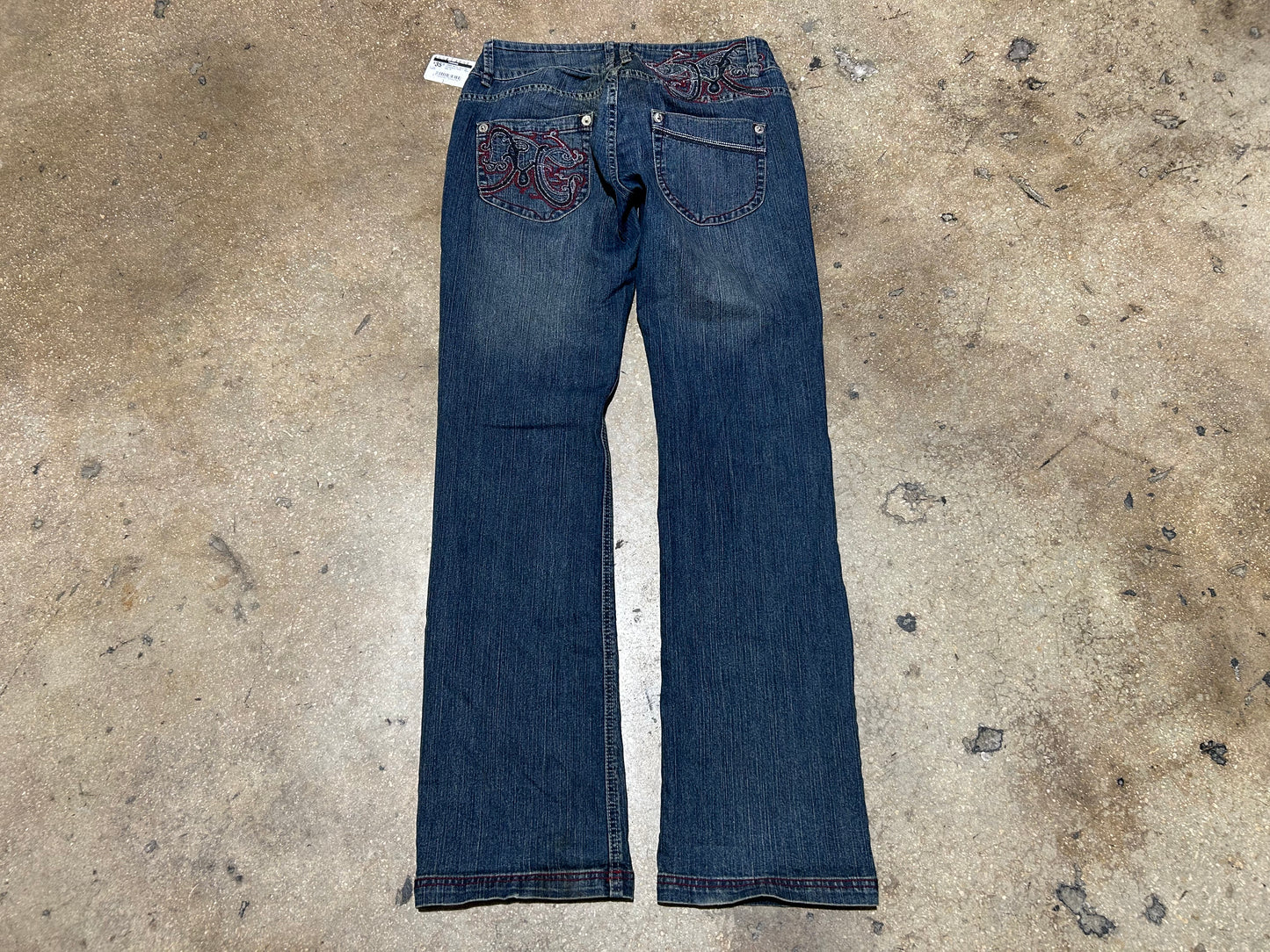 WMNS Mecca Jeans Big Embroidery Pants - Navy Size 10