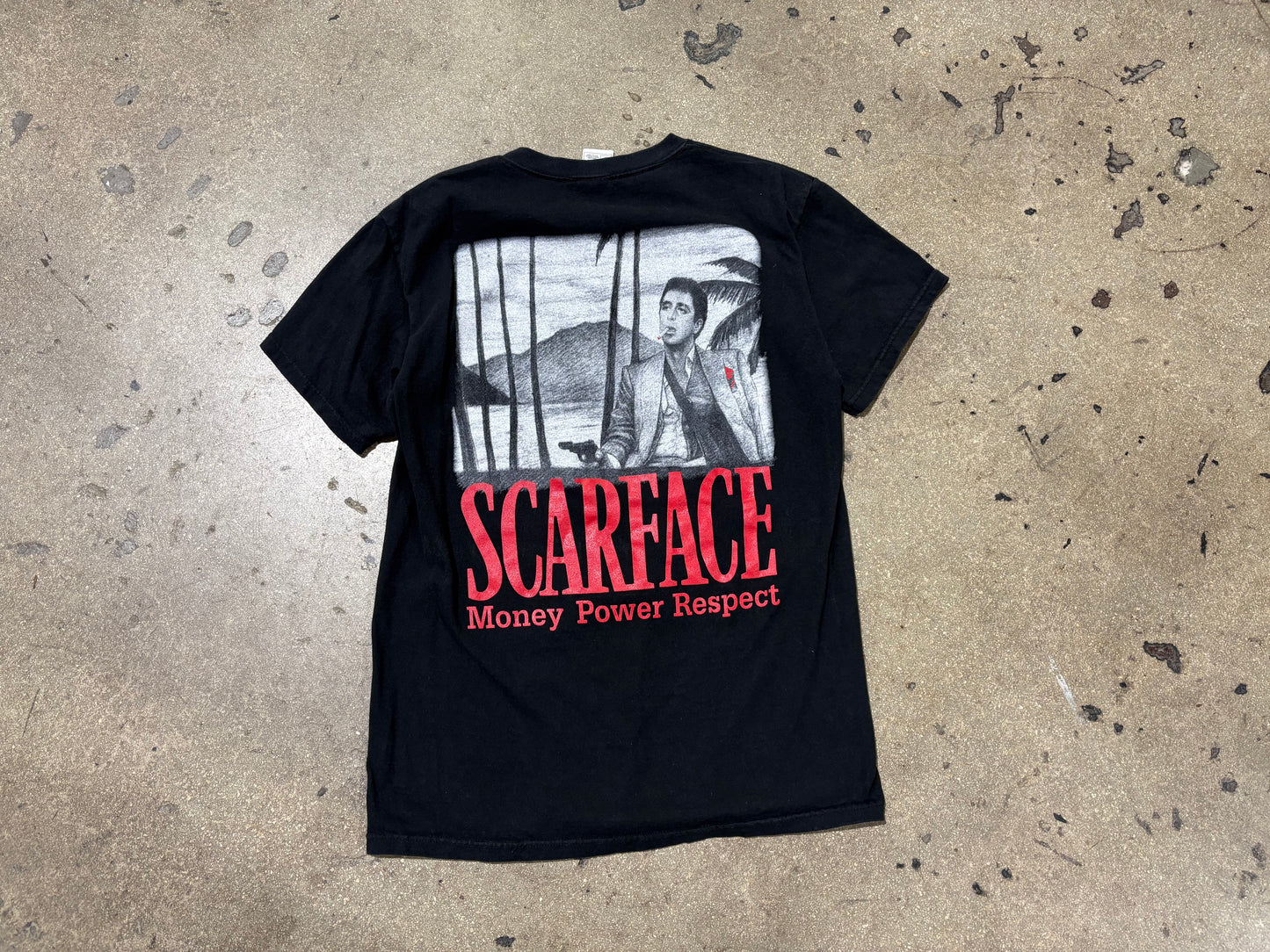 Scarface Money Power Respect Mullet Tee - Black Size Medium
