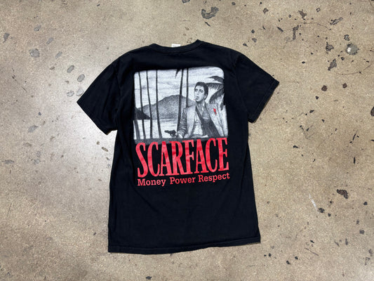 Scarface Money Power Respect Mullet Tee - Black Size Medium