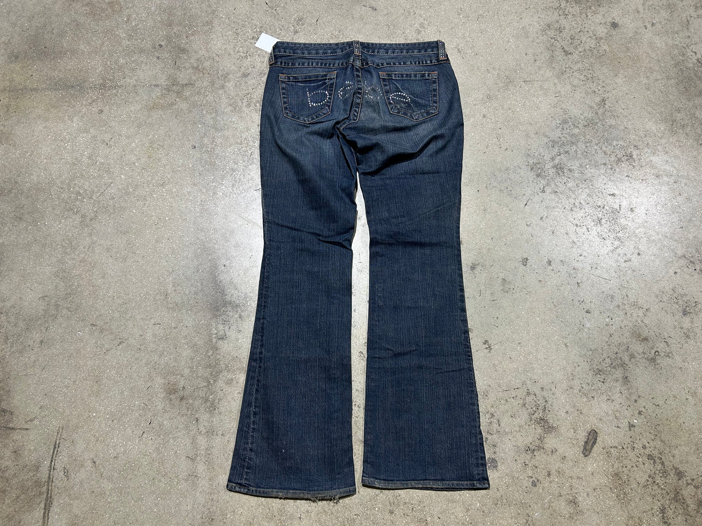 WMNS BEBE Rhinestone Spell Out Jeans - Blue Size 31