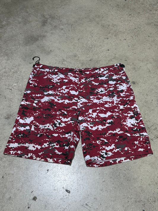 Digital Camo Shorts - Red Size 42