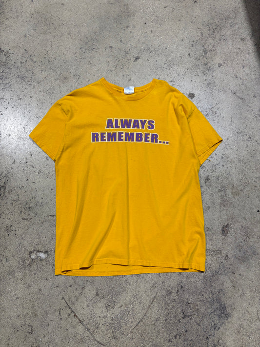 LA Lakers Always Remember Tee - Yellow Size XL(23x27)
