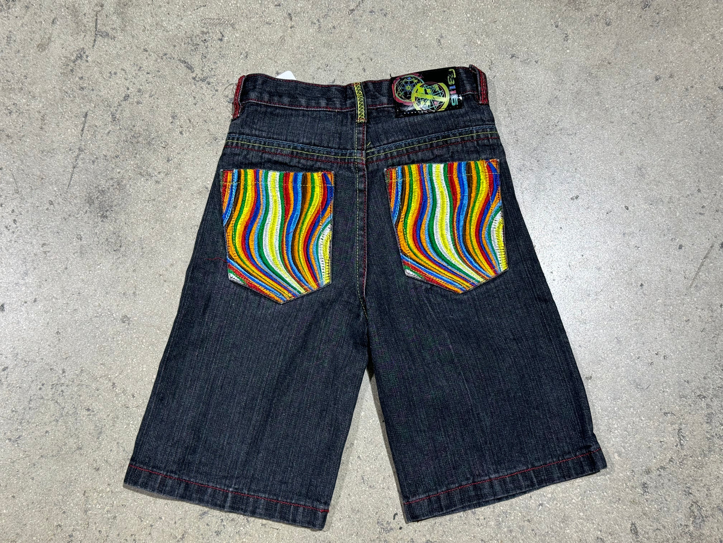 Kids GS115 Denim Shorts - Black/Multi Size 6