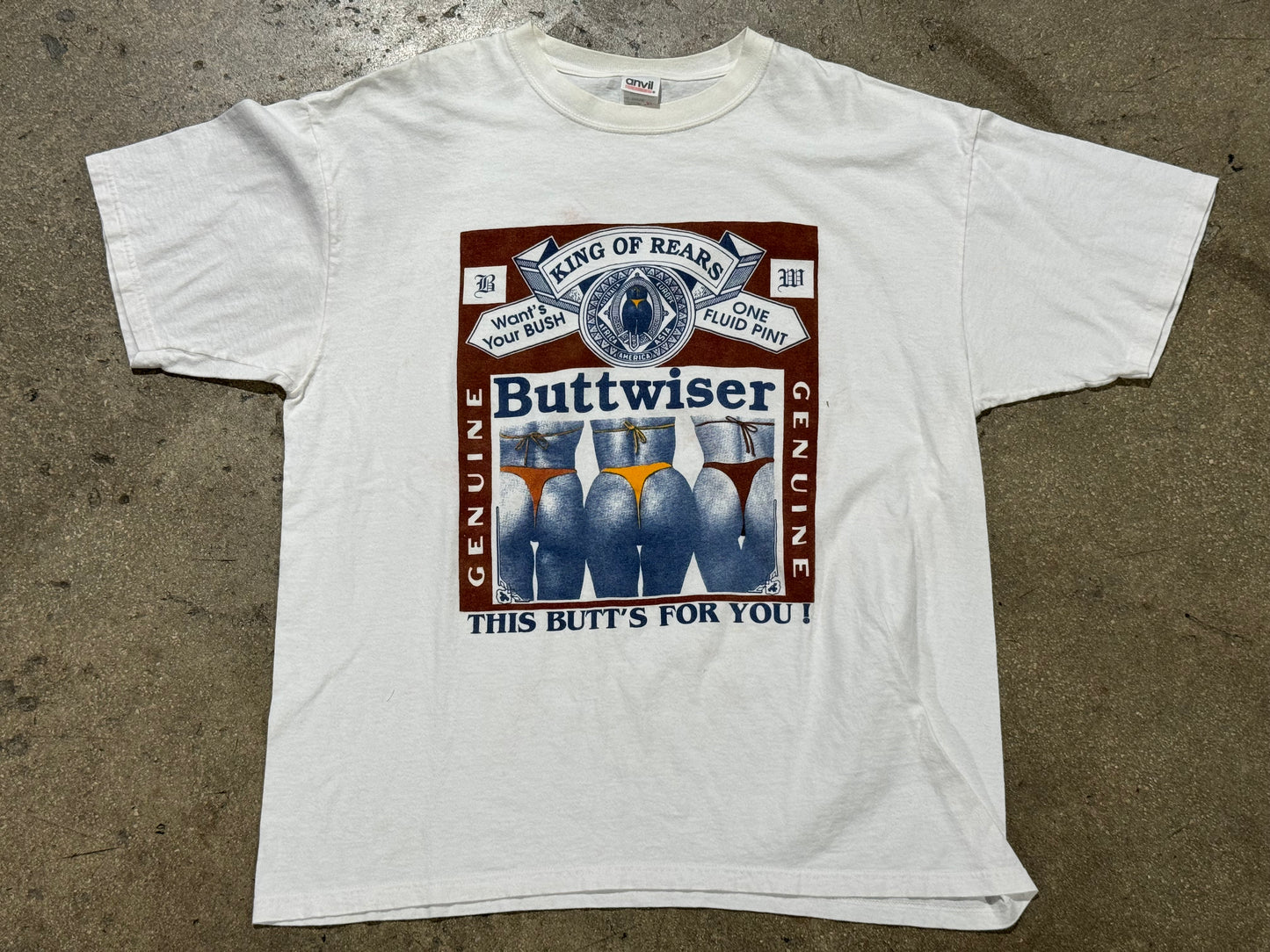 Buttwiser Parody Tee - White Size XL