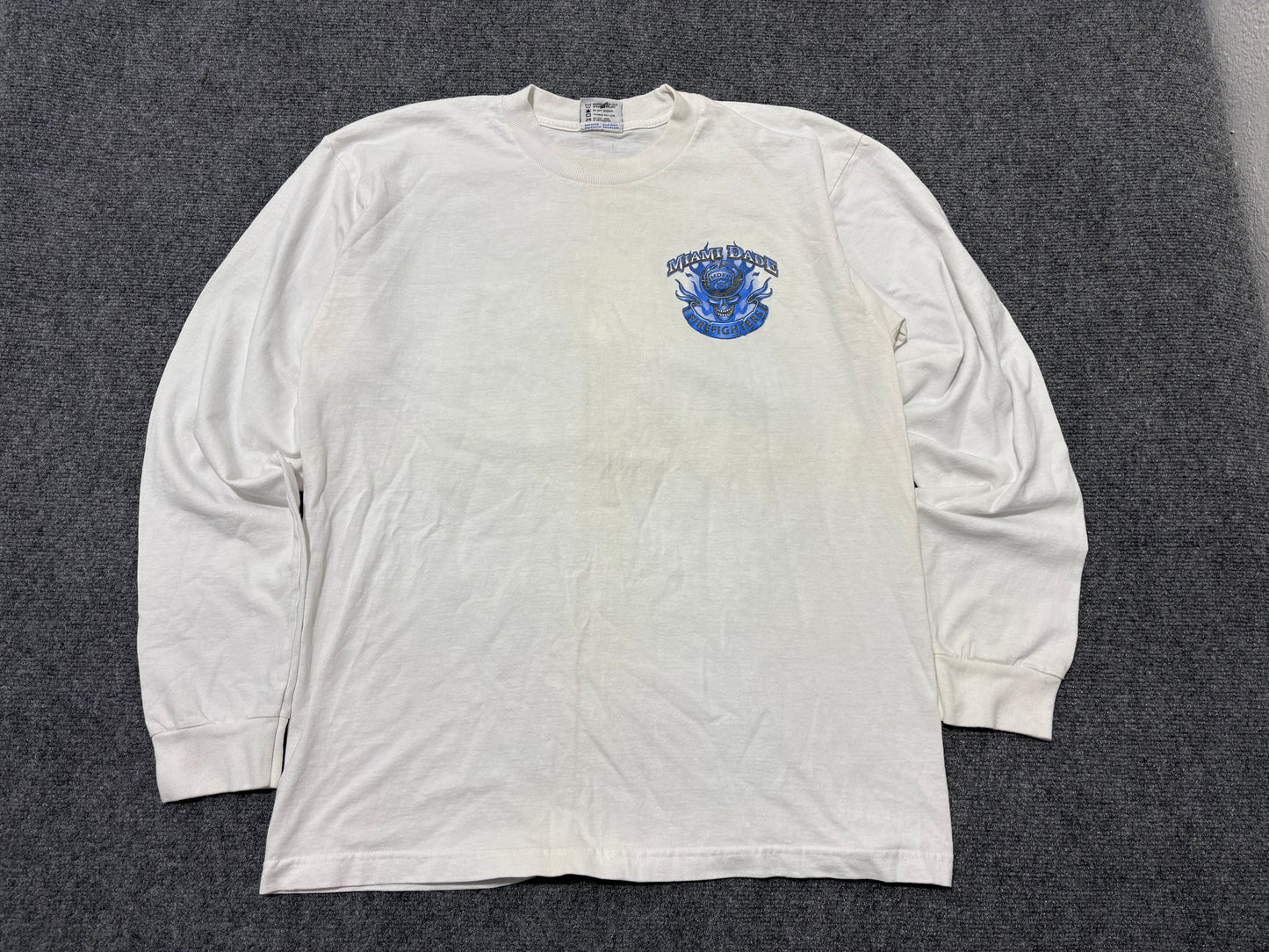 Miami Dade Firefighters Long Sleeve Tee - White / Blue Size XL