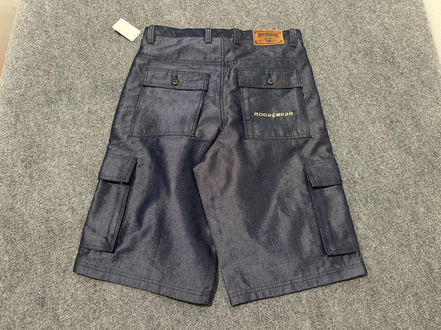 Rocawear Raw Denim Jean Shorts - Shiny Blue Size 36