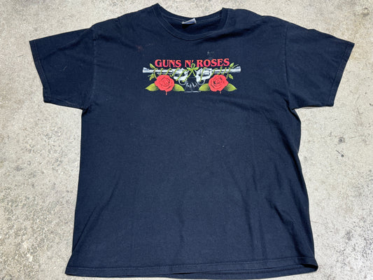 Guns And Roses Double Revolver Tee - Black Size XL