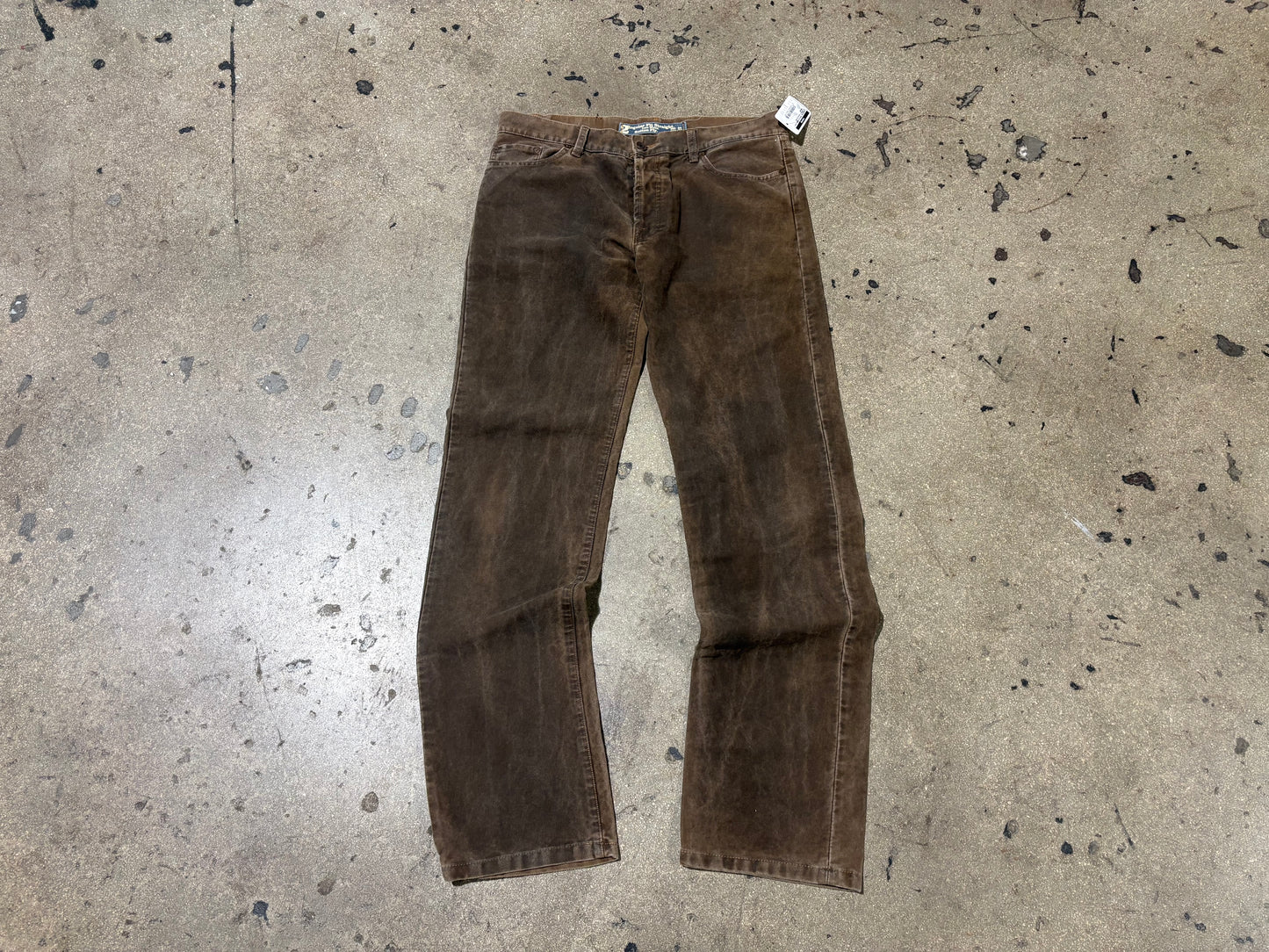 2000s Zara Suede Jeans - Brown Size 34