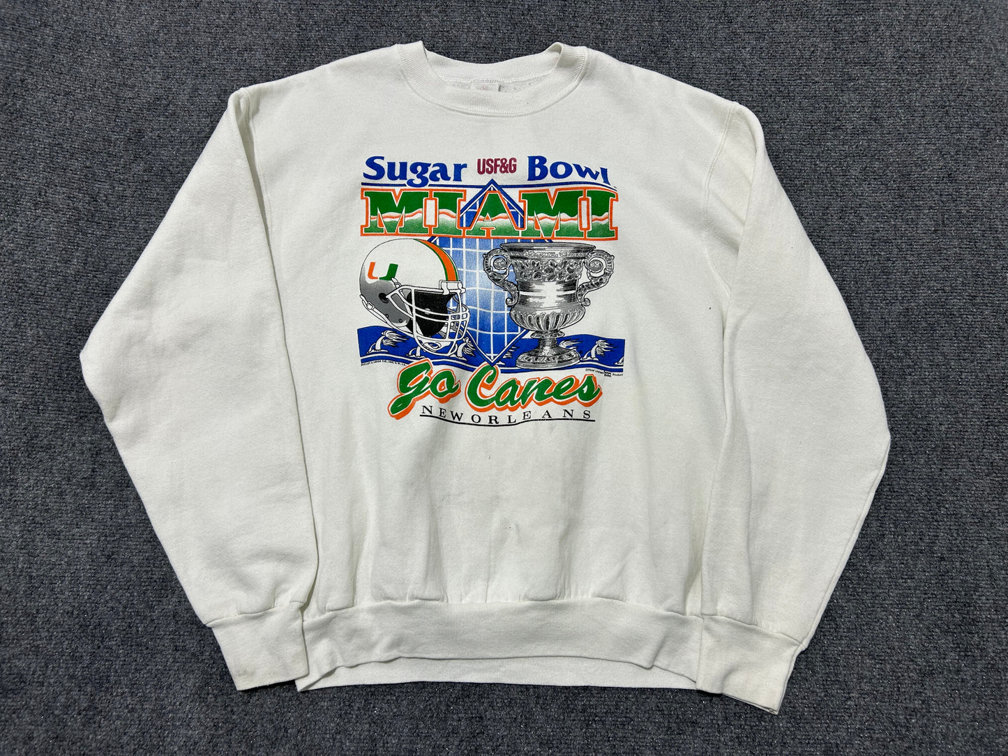 Sugar Bowl Miami Hurricanes Crewneck Sweatshirt - White Size XL